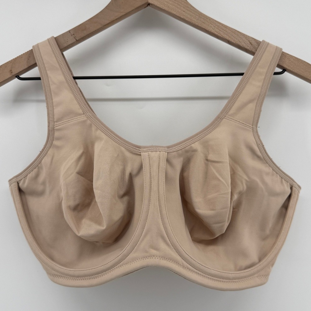 Wacoal 855170 Simone Sport Underwire Bra Sand 40DD Full Coverage Unlined Active